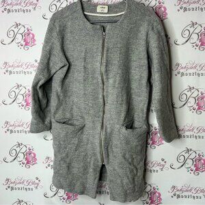 Wilfred jacket coat zip up pocket merino wool warm Gray Teddy Jacket